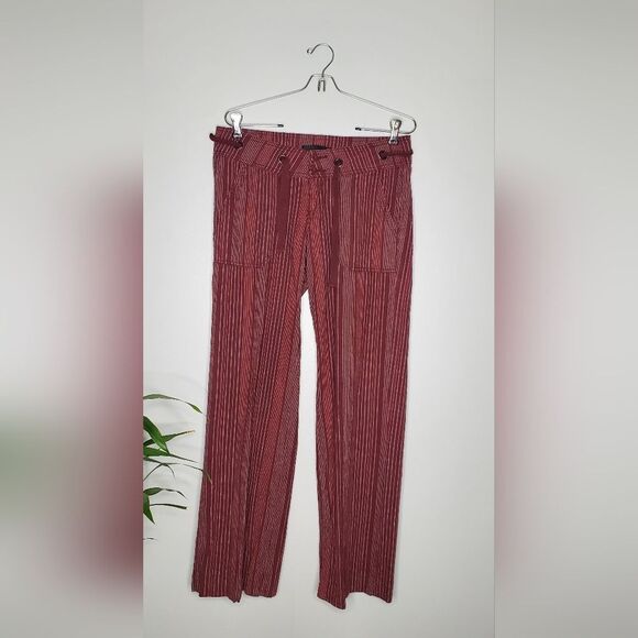 PrAna Striped Red Pants With Pockets And Draw String Size 2 - Picture 1 of 12